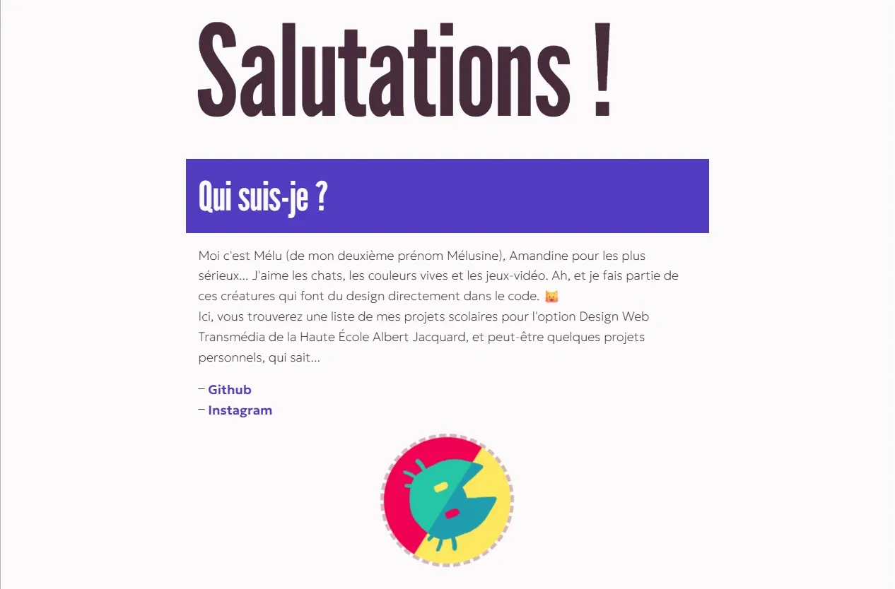 Screenshot of the main page of the Hello World project.