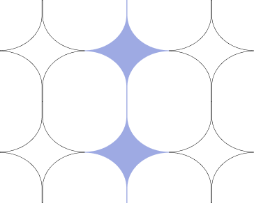 Dessin minimaliste de six étoiles alignées en deux rangées, quatre noires et deux mauves.